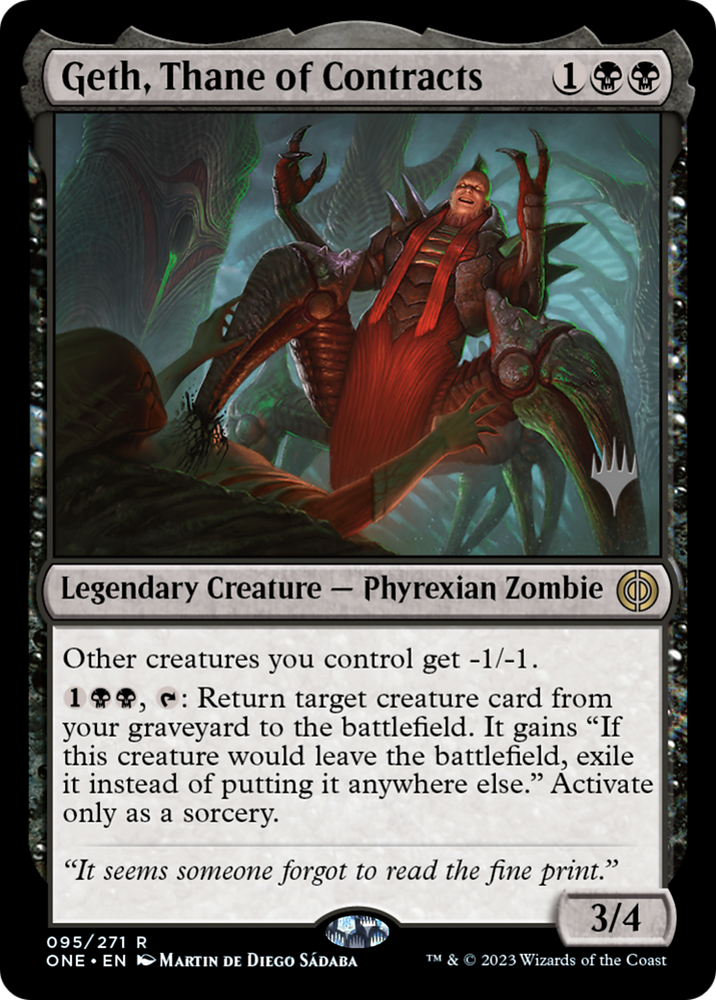 Geth, Thane of Contracts (Paquete promocional) [Phyrexia: All Will Be One Promos] 