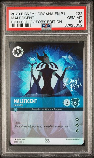 2023 DISNEY LORCANA EN P1-PROMO #22 MALEFICENT D100 COLLECTOR'S EDITION