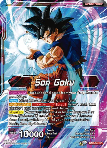 Son Goku // Son Goku, Guerrero Supremo (BT16-001) [Reino de los Dioses] 