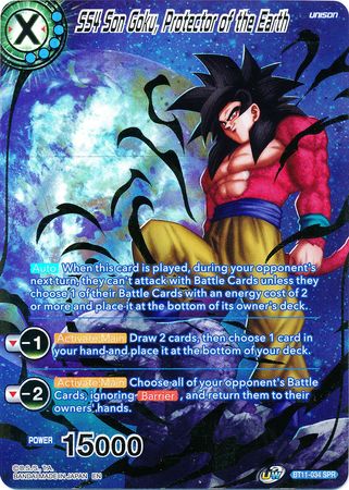 SS4 Son Goku, Protector de la Tierra (SPR) (BT11-034) [Vermilion Bloodline 2da edición] 