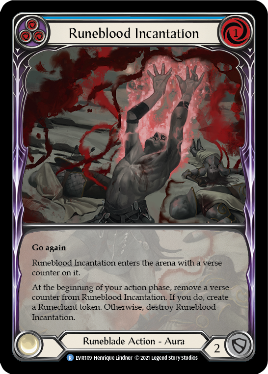 Runeblood Incantation (Azul) [EVR109] (Everfest) 1.ª edición Lámina de arco iris de arte extendido 