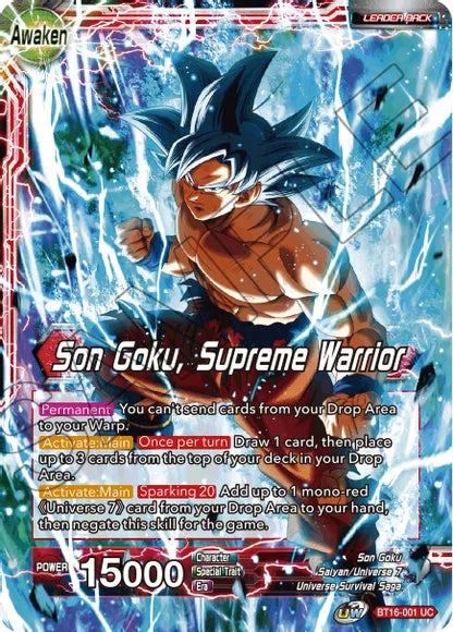 Son Goku // Son Goku, Guerrero Supremo (BT16-001) [Reino de los Dioses] 