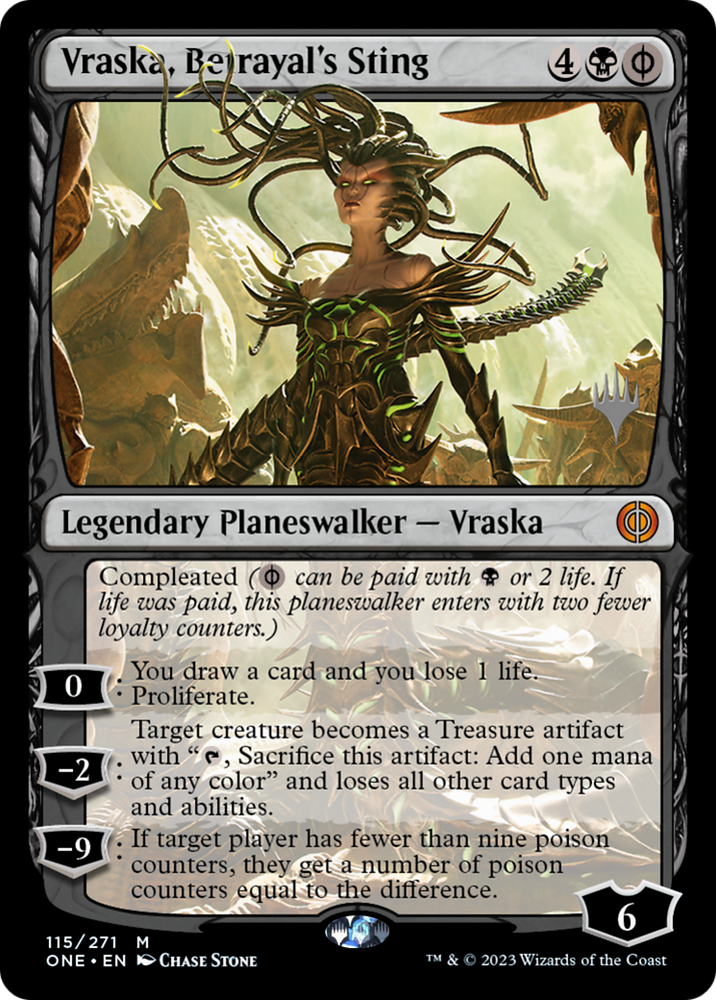 Vraska, Betrayal's Sting (Paquete promocional) [Phyrexia: All Will Be One Promos] 