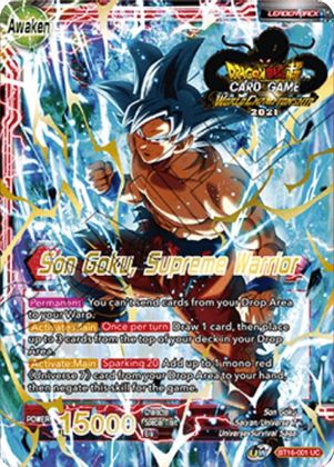 Son Goku // Son Goku, Guerrero Supremo (1er lugar del Campeonato 2021) (BT16-001) [Tarjetas de promoción del torneo] 