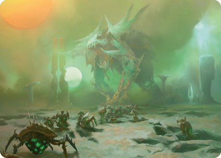 Tarjeta artística del Crepúsculo del Sol Verde [Phyrexia: All Will Be One Art Series] 