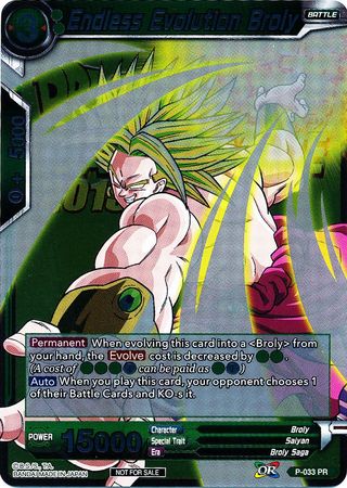 Endless Evolution Broly (lámina metálica) (Paquete de eventos 2018) (P-033) [Tarjetas de promoción] 