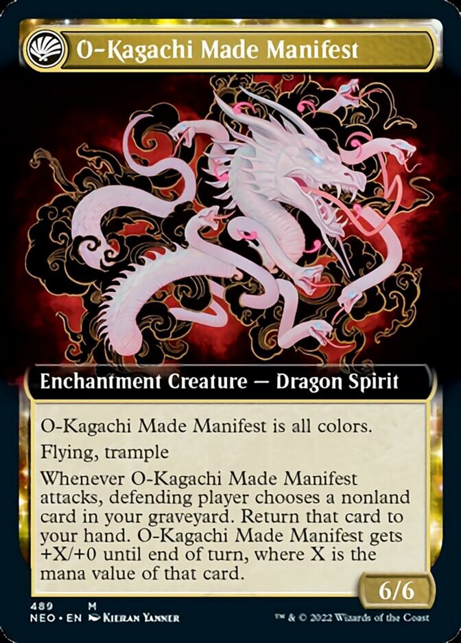 La guerra de Kami // O-Kagachi hecho manifiesto (arte extendido) [Kamigawa: Neon Dynasty] 