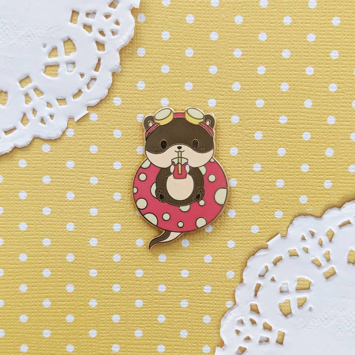 Sugar Cubed Studios Enamel Pins -  Oliver the Summer Time Otter - Enamel Pin
