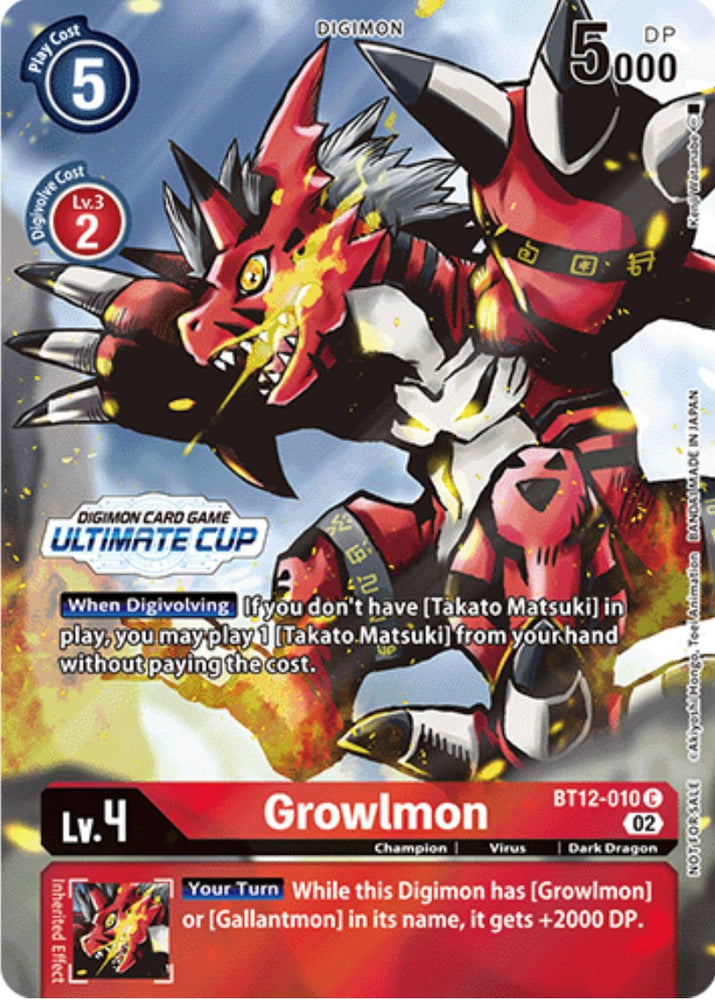 Growlmon [BT12-010] (Ultimate Cup) [Promociones a través del tiempo] 