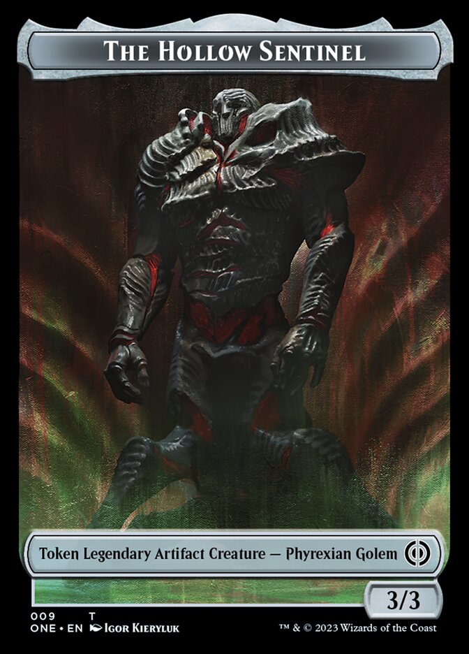Ácaro pirexiano (011) // La ficha de doble cara del centinela hueco [Phyrexia: todas las fichas serán una] 