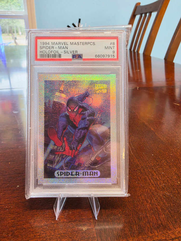 1994 MARVEL MASTERPIECES HOLOFOIL #8 SPIDER-MAN HOLOFOIL-SILVER
