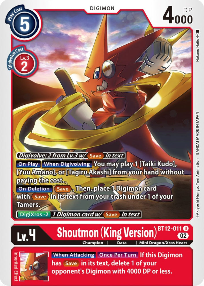 Shoutmon (Versión King) [BT12-011] [A través del tiempo] 