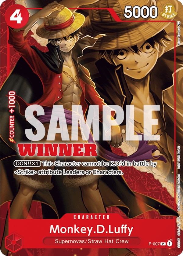 Monkey.D.Luffy (P-007) (Winner Pack Vol. 1) [Tarjetas de promoción de One Piece] 