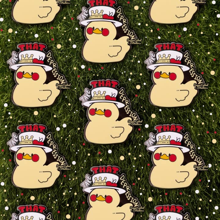 Sugar Cubed Studios Enamel Pins -  Depression Duck - Hazbin Enamel Pin