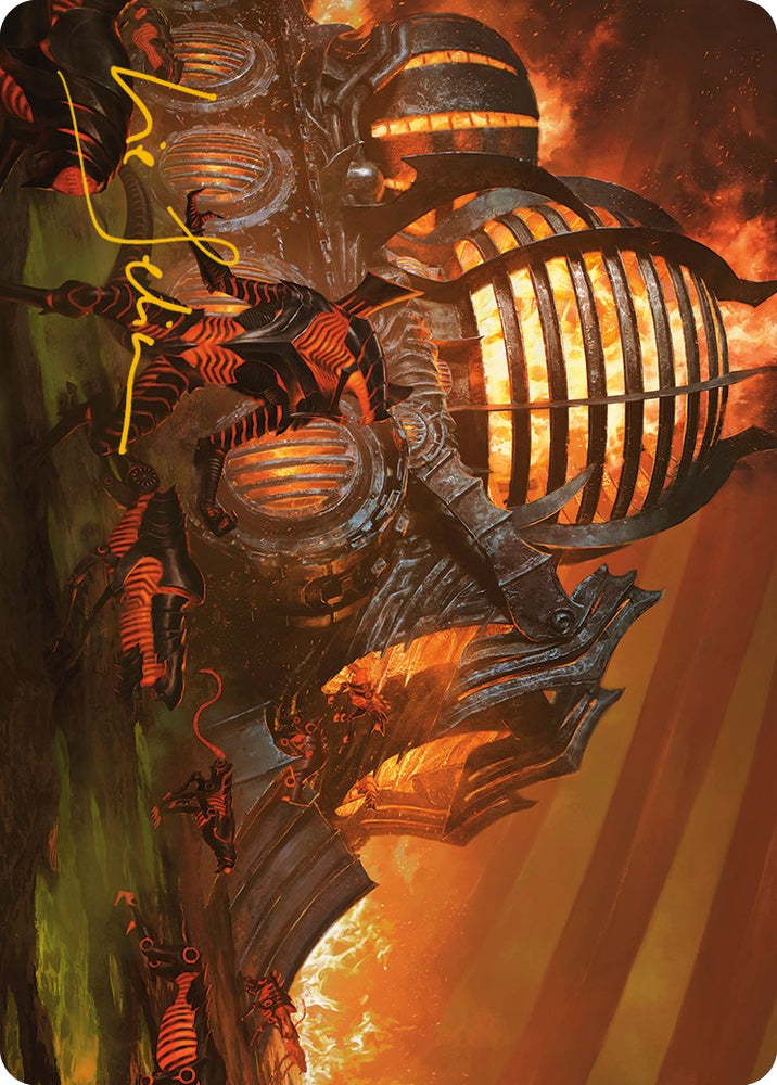 Tarjeta de arte de la forja de Urabrask (firma estampada en oro) [Phyrexia: All Will Be One Art Series] 