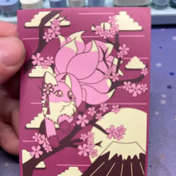 Kawaii Custom Gaming Card Sleeves: Pink Kitsune