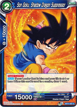 Son Goku, Supresor del Dragón de las Sombras (BT11-051) [Línea de sangre bermellón] 