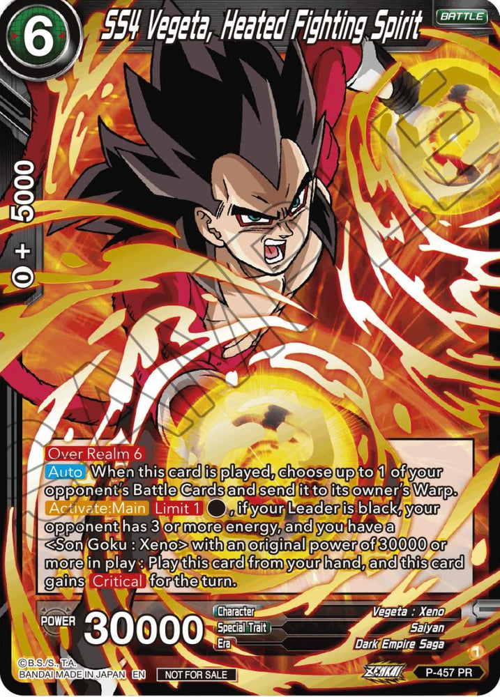 SS4 Vegeta, Espíritu de lucha acalorado (Paquete de selección de campeonato 2023 Vol.1) (Holo) (P-457) [Tarjetas de promoción de torneos] 