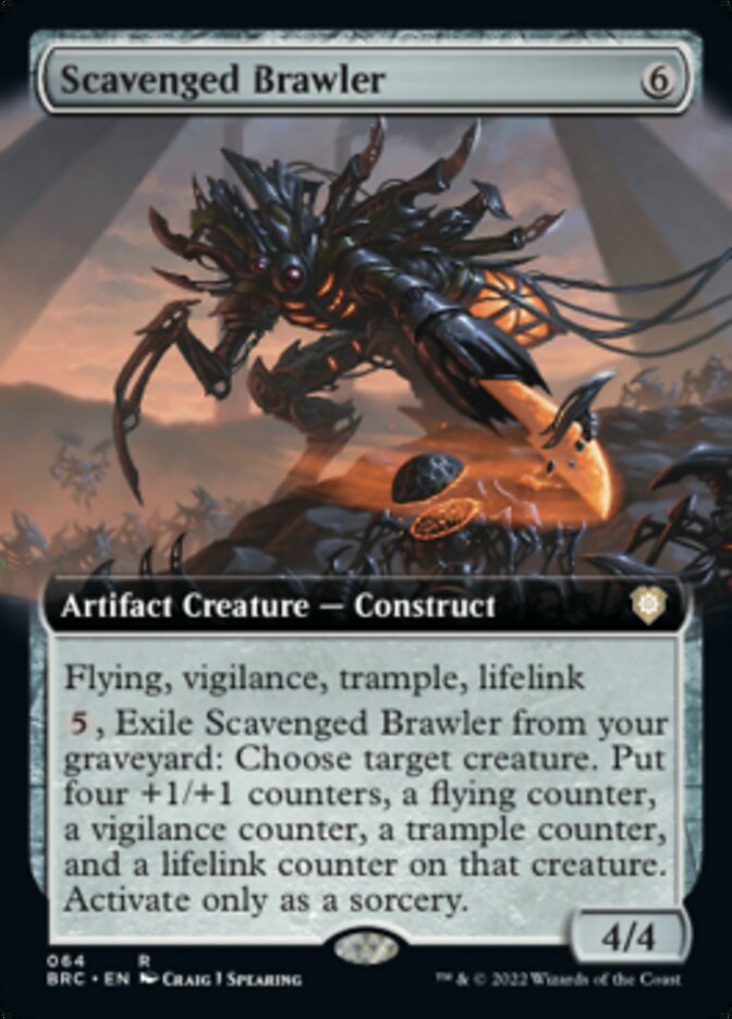 Scavenged Brawler (Arte extendido) [The Brothers' War Commander] 