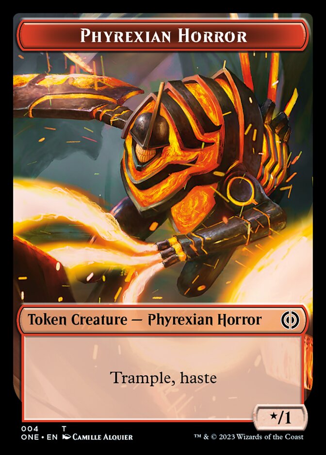 Rebel // Horror pirexiano (004) Ficha de doble cara [Phyrexia: Todas serán una fichas] 