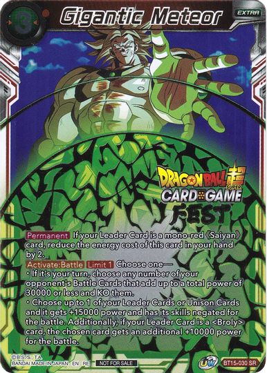 Gigantic Meteor (Card Game Fest 2022) (BT15-030) [Tarjetas de promoción de torneos] 