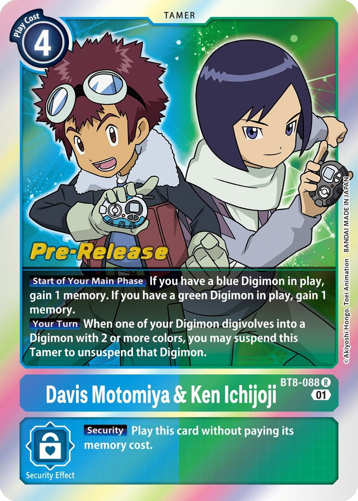 Davis Motomiya y Ken Ichijoji [BT8-088] [Nuevas tarjetas de prelanzamiento de Awakening] 