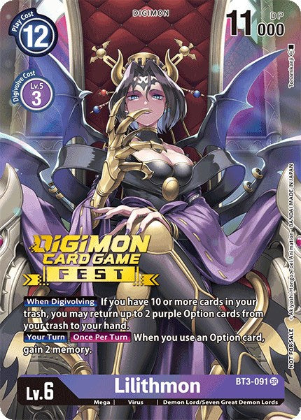 Lilithmon [BT3-091] (Digimon Card Game Fest 2022) [Lanzamiento de promociones especiales de refuerzo] 