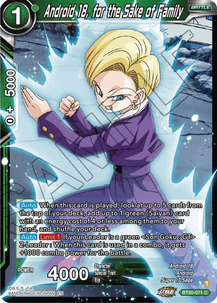 Androide 18, por el bien de la familia (BT20-071) [Poder absorbido] 