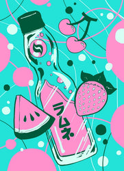 Kawaii Custom Gaming Card Sleeves: Fruit & Ramune