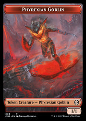 Ácaro pirexiano (011) // Ficha de doble cara del duende pirexiano [Phyrexia: todas serán unas fichas] 
