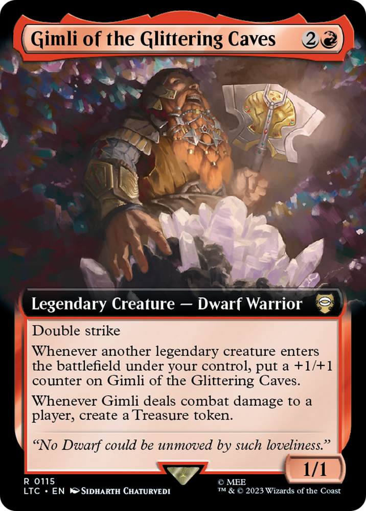 Gimli de las Cuevas Brillantes (Arte Extendido) [El Señor de los Anillos: Tales of Middle-Earth Commander] 