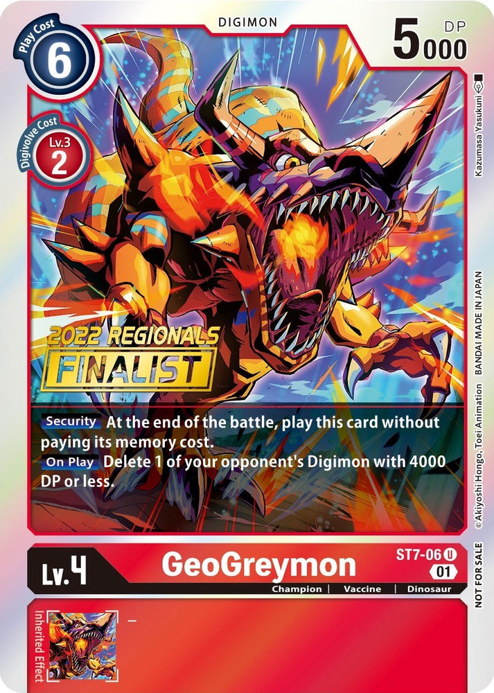 GeoGreymon [ST7-06] (Campeonato regional fuera de línea 2022) (Finalista en línea) [Starter Deck: Promociones de Gallantmon] 