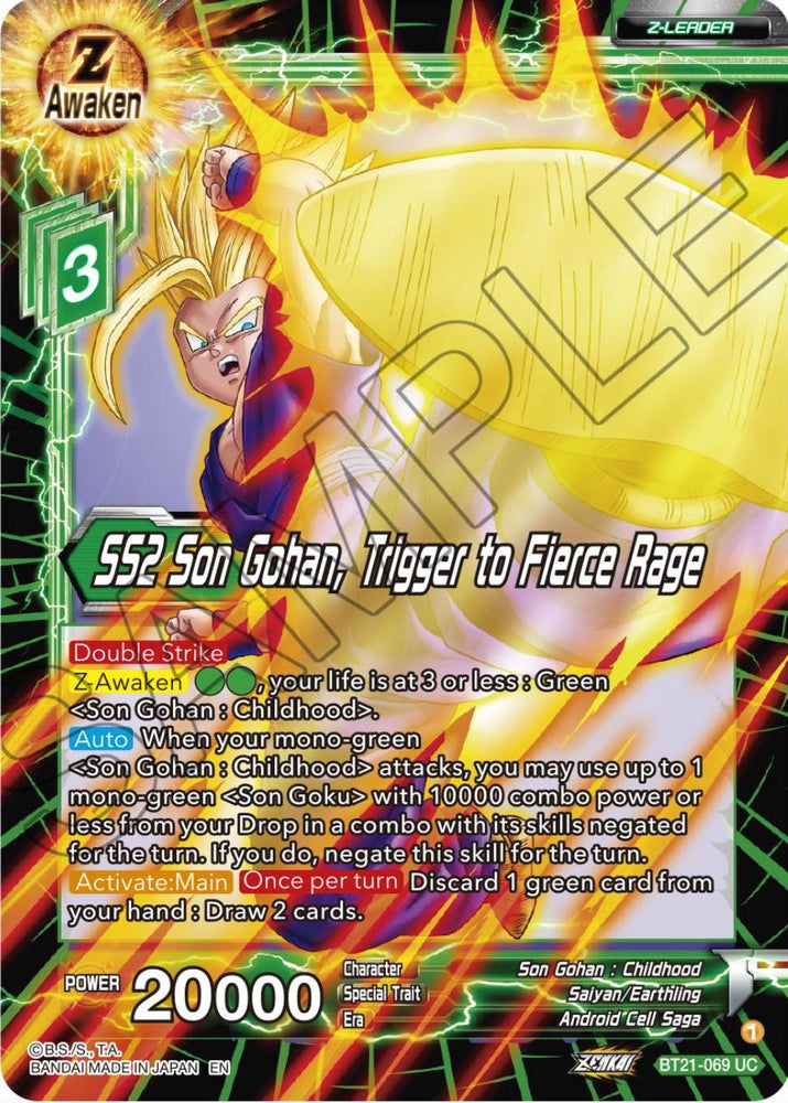 SS2 Son Gohan, Trigger to Fierce Rage (BT21-069) [Resurgimiento salvaje] 