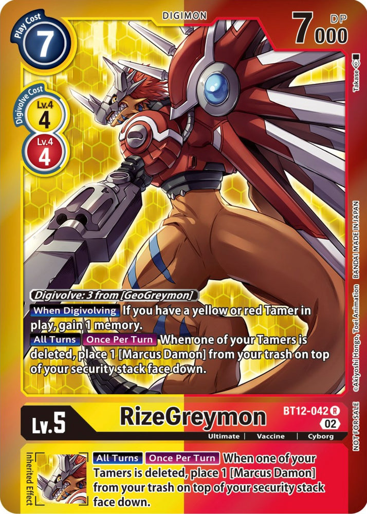RizeGreymon [BT12-042] (Fiesta Tamer -Especial-) [Promociones a través del tiempo] 