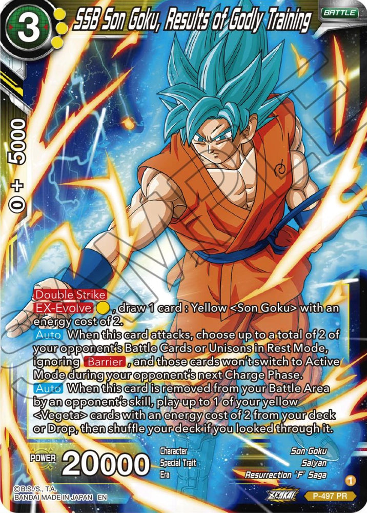 SSB Son Goku, Resultados del entrenamiento divino (P-497) [Tarjetas de promoción] 
