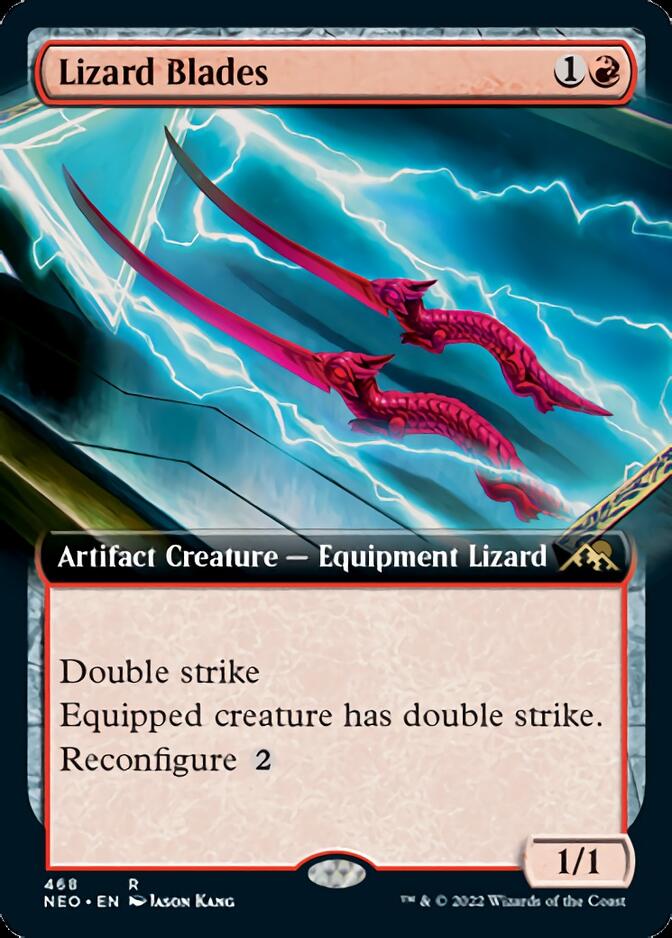 Lizard Blades (arte extendido) [Kamigawa: Neon Dynasty] 