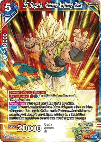 SS Gogeta, sin retener nada (BT16-142) [Reino de los Dioses] 