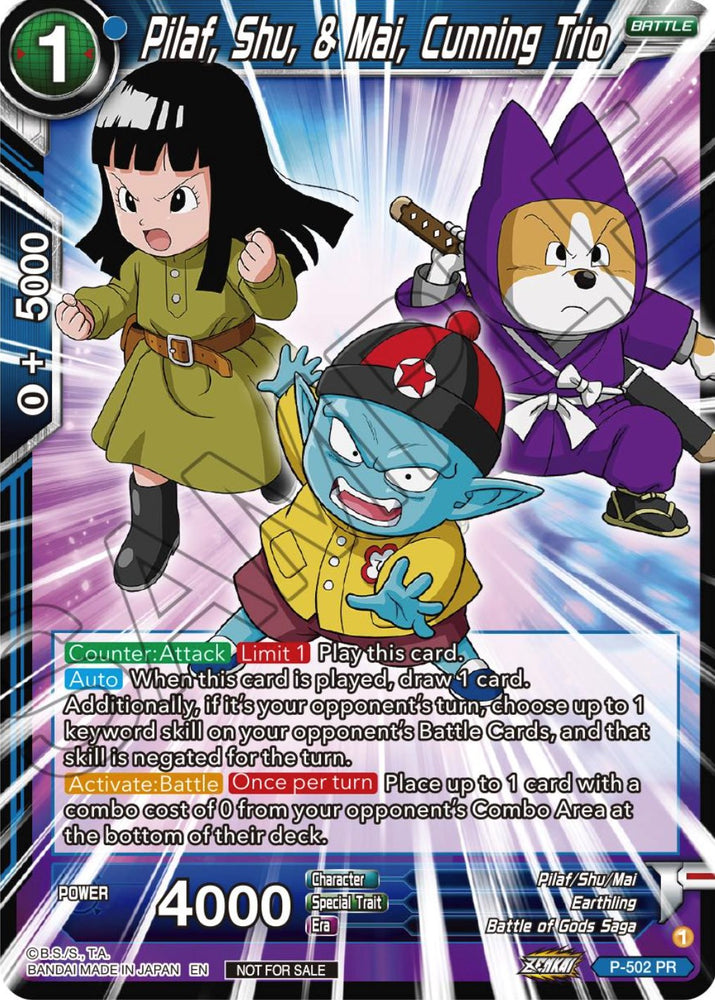 Pilaf, Shu y Mai, Cunning Trio (Paquete de torneos de la serie Zenkai Vol.4) (P-502) [Tarjetas de promoción de torneos] 