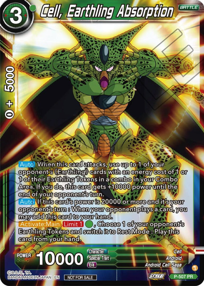 Cell, Earthling Absortion (Paquete de torneos de la serie Zenkai Vol.4) (P-507) [Tarjetas de promoción de torneos] 
