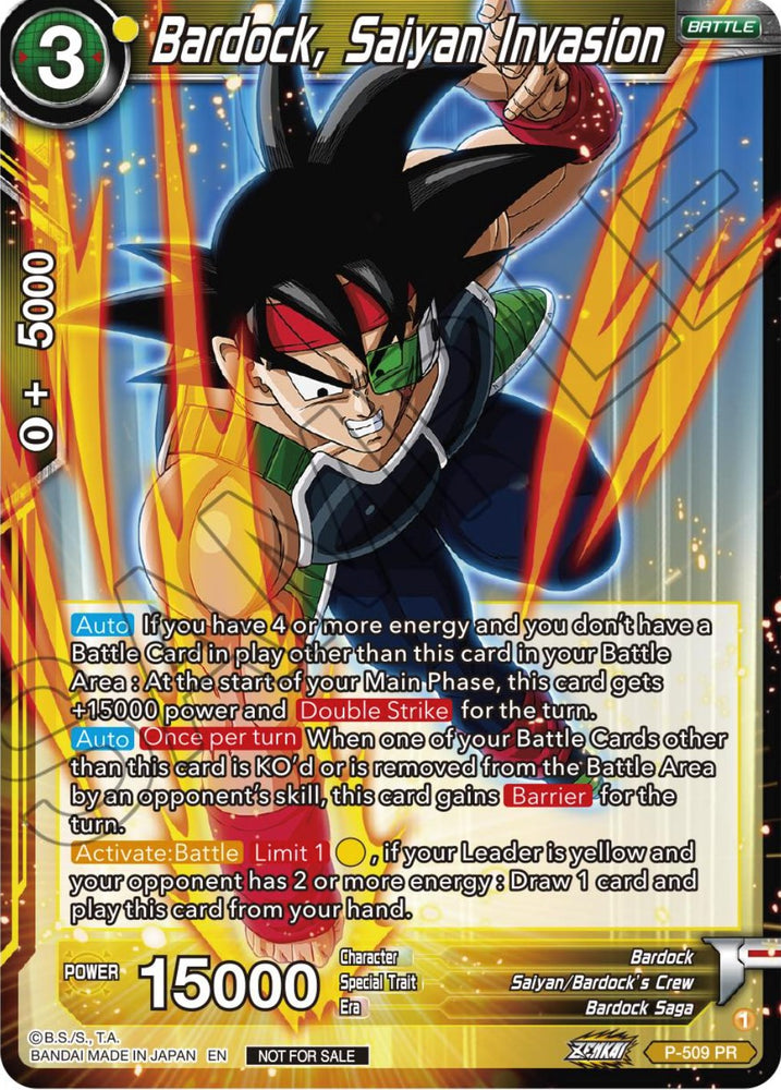 Bardock, Saiyan Invasion (Paquete de torneos de la serie Zenkai Vol.4) (P-509) [Tarjetas de promoción de torneos] 
