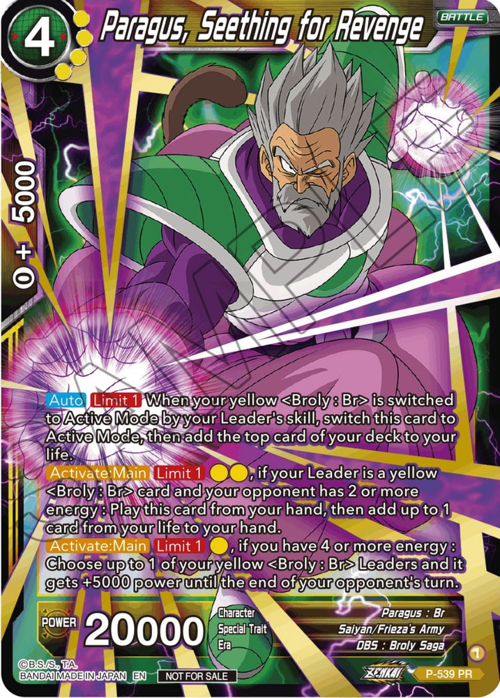 Paragus, Seething for Revenge (Paquete de selección de campeonato 2023 Vol.2) (lámina de plata con sello dorado) (P-539) [Tarjetas de promoción de torneos] 