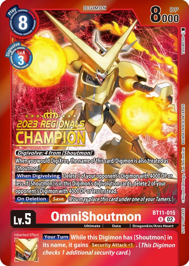 OmniShoutmon [BT11-015] (Campeón Regional 2023) [Promociones de fase dimensional] 