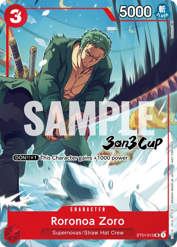 Roronoa Zoro (Copa 3 contra 3) [Participante] [Tarjetas de promoción de One Piece] 