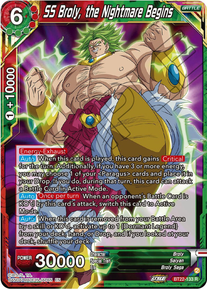 SS Broly, comienza la pesadilla (BT22-133) [Golpe crítico] 
