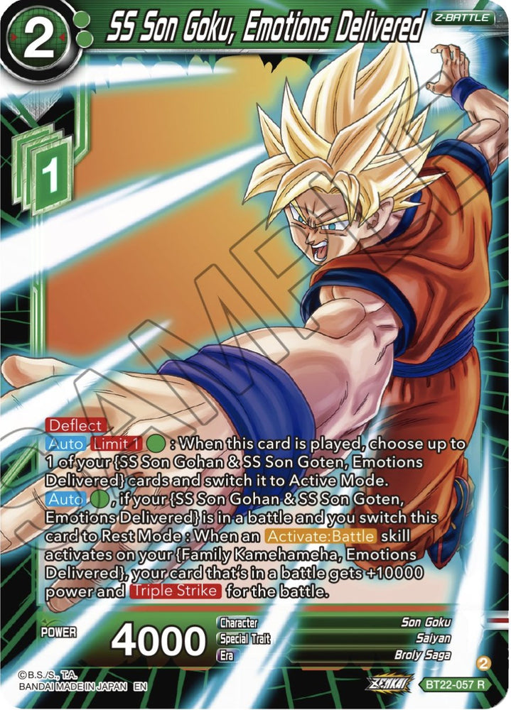 SS Son Goku, Emociones entregadas (BT22-057) [Golpe crítico] 