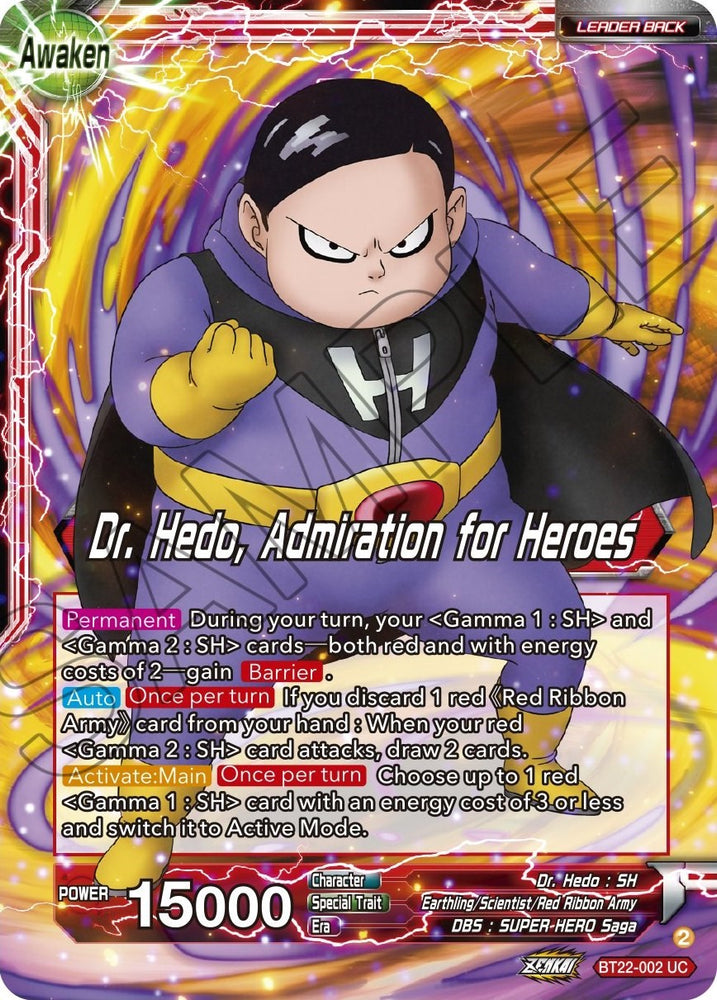 Dr. Hedo // Dr. Hedo, Admiración por los héroes (BT22-002) [Golpe crítico] 