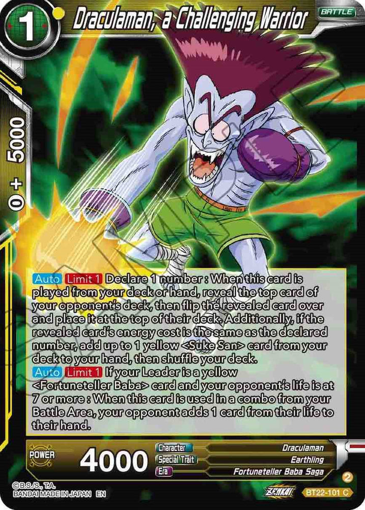 Draculaman, un guerrero desafiante (BT22-101) [Golpe crítico] 