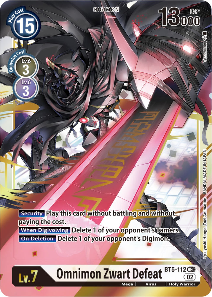 Derrota de Omnimon Zwart [BT5-112] (Reimpresión de Resurgence Booster) [Resurgence Booster] 