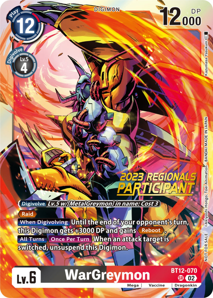WarGreymon [BT12-070] (Participante de las regionales 2023) [Across Time] 