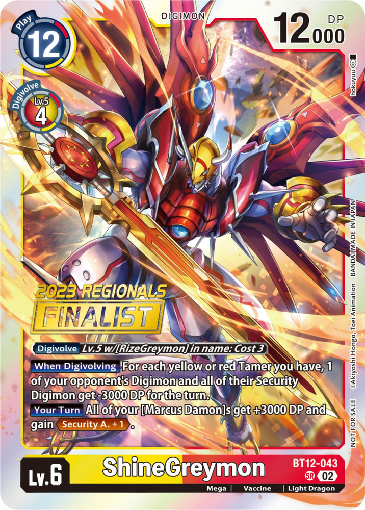 ShineGreymon [BT12-043] (Finalista de las regionales 2023) [Across Time] 